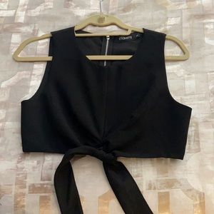 Black crop top with front tie